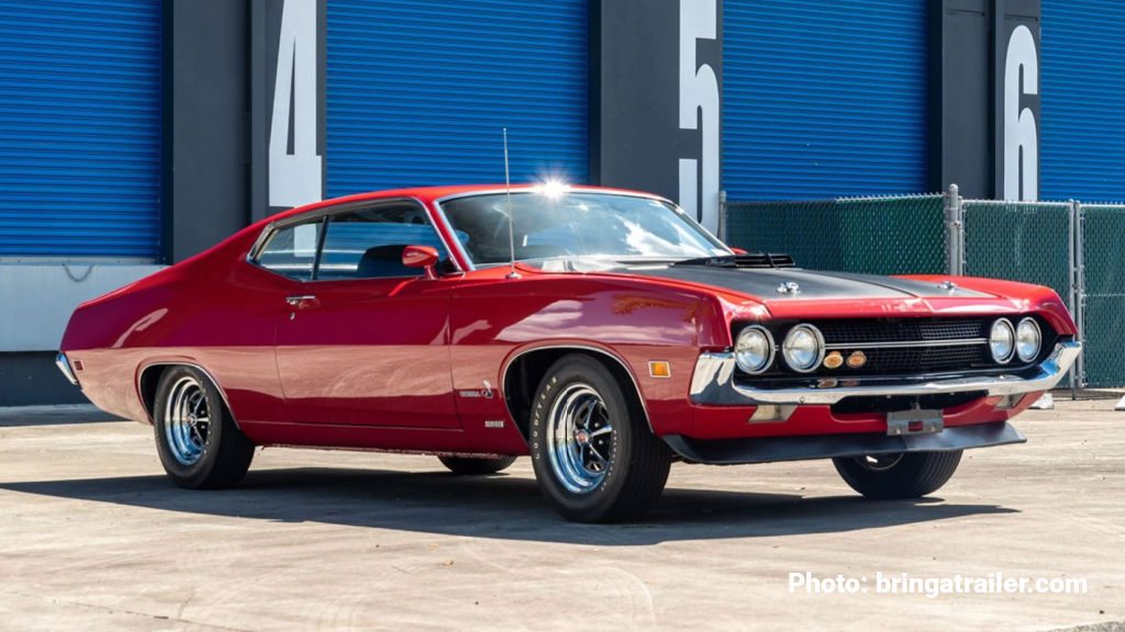 Photo of a red 1970 Ford Torino Cobra 429SCJ American Muscle Car